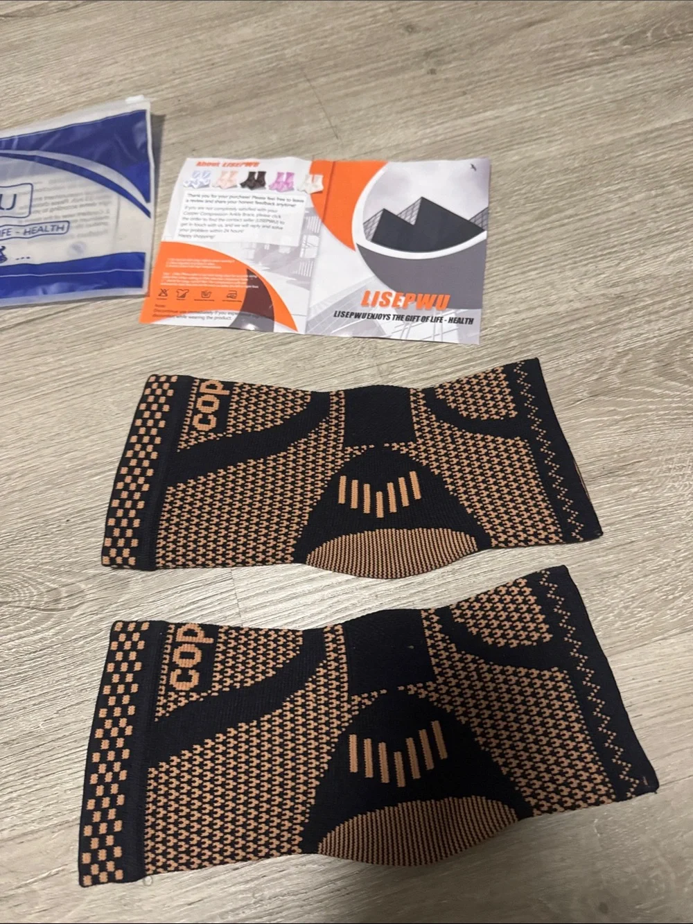 OP Compression Athletic Knee Sleeves - Black & Tan